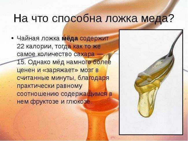 Разберемся сколько содержится калорий жидкого меда в столовой и чайной ложке
