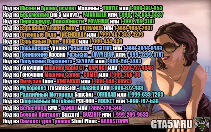 Коды в игре gta 5 на компьютер. все чит-коды и номера телефонов на пк.