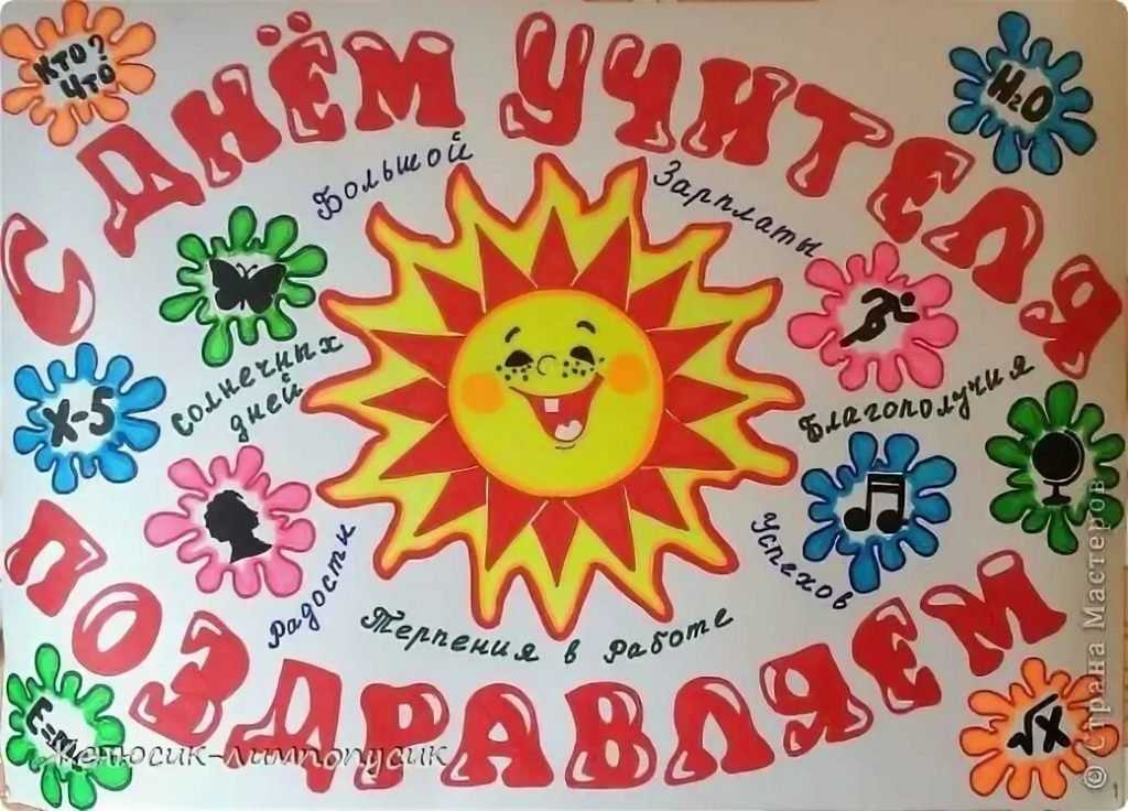 Стенгазета ко дню учителя (плакат, газета к празднику)