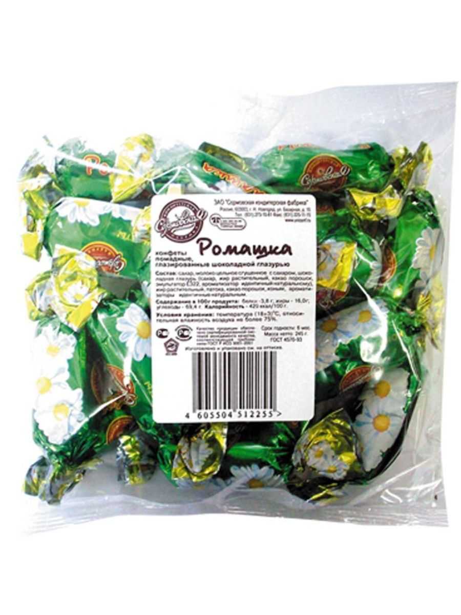 Калорийность одной конфеты ромашка | калорийность продуктов🥗