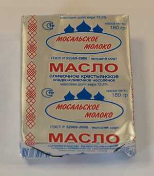Сколько граммов весит пачка сливочного масла